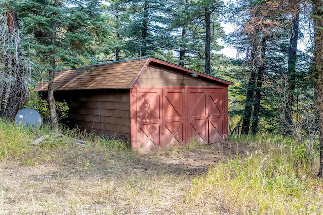 view of shed