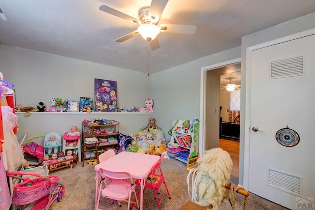 4465 London Ln, Colorado Springs, CO 80916 - playroom featuring a ceiling fan and carpet flooring