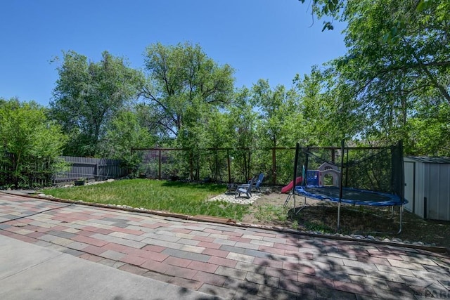 4465 London Ln, Colorado Springs, CO 80916 - view of patio featuring a trampoline