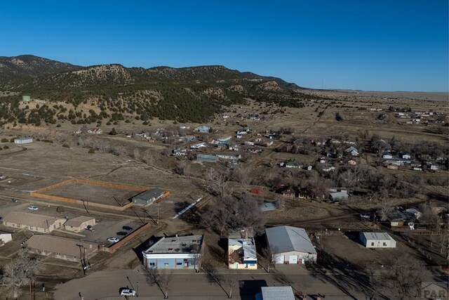 aerial view with a mountain view