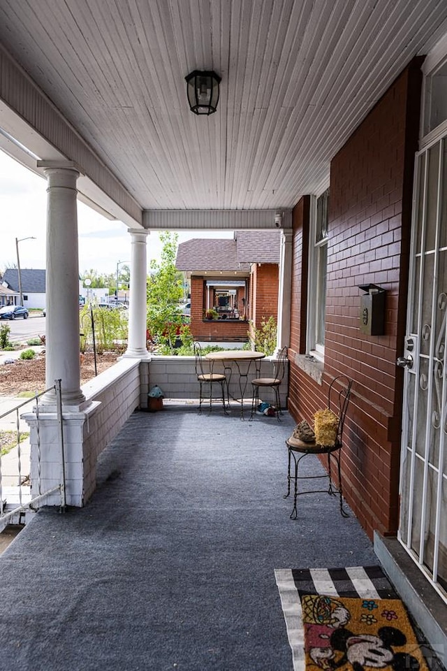 view of patio / terrace featuring covered porch