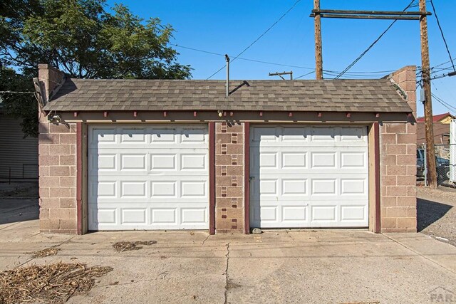 view of garage