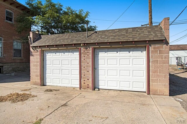 view of garage