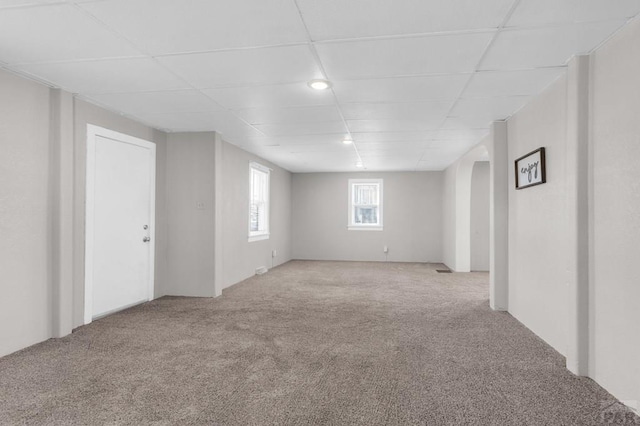 710 Wilson Ave, Pueblo, CO 81004 - below grade area featuring carpet and a drop ceiling