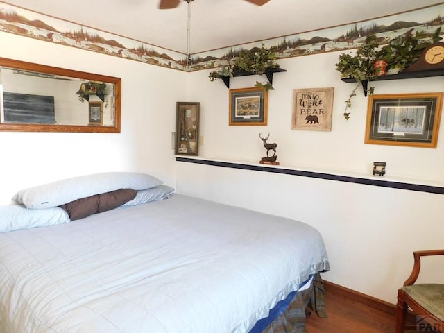 6 Ironweed Dr, Pueblo, CO 81001 - bedroom featuring a ceiling fan and wood finished floors