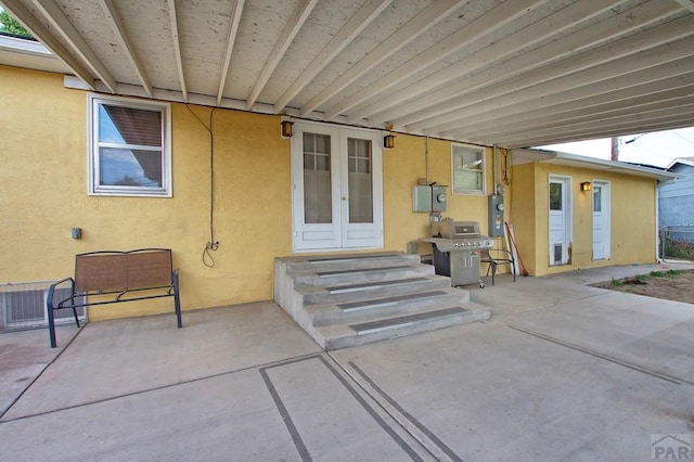 view of patio / terrace featuring french doors