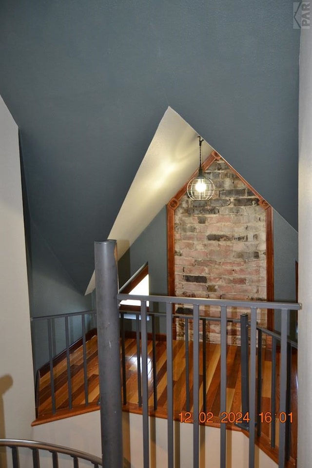 interior space featuring vaulted ceiling