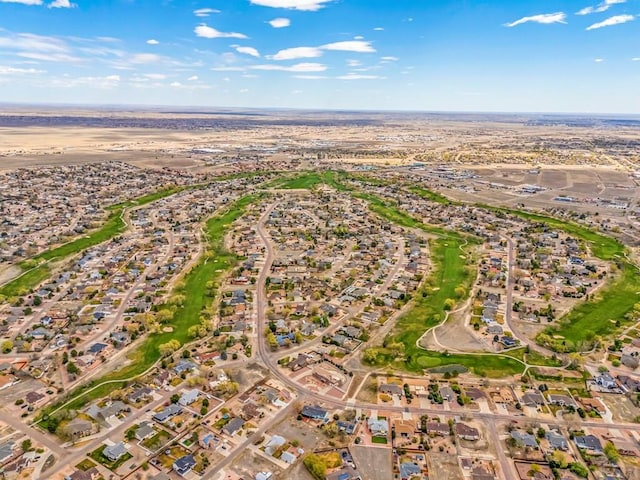 aerial view with a residential view