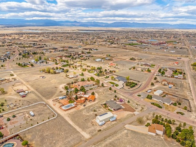 drone / aerial view with a mountain view