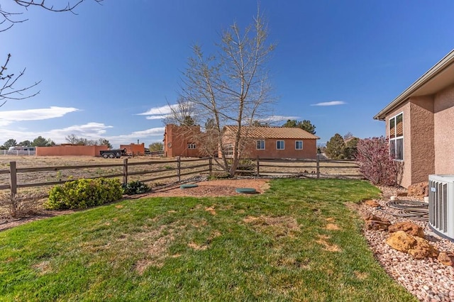 view of yard featuring fence