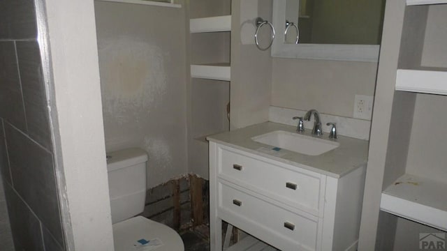 bathroom with toilet and vanity