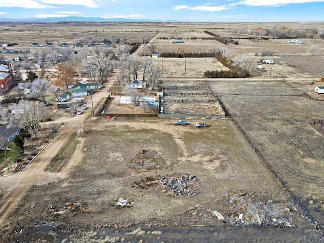 aerial view with a rural view