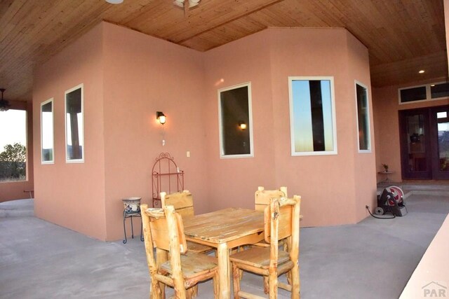 view of patio with outdoor dining area