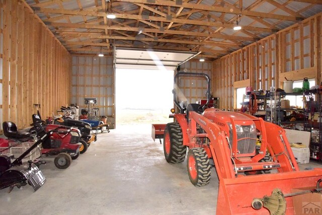 garage featuring metal wall