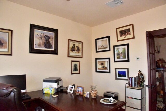 home office featuring visible vents