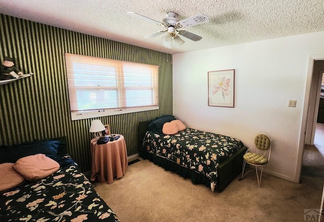 3219 Urban St, Pueblo, CO 81005 - carpeted bedroom with a ceiling fan and a textured ceiling