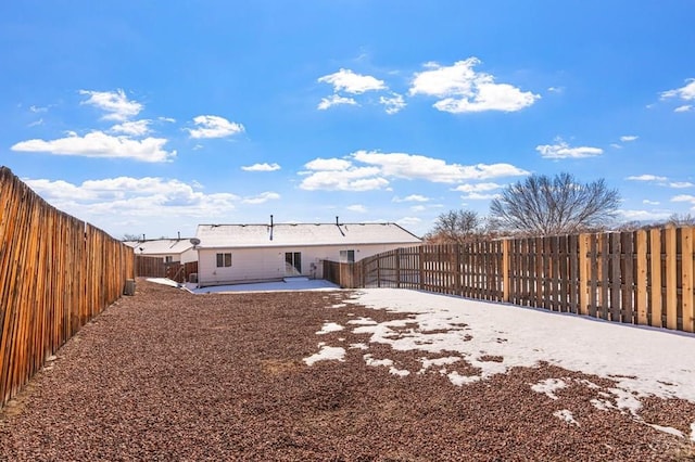 exterior space featuring a patio and a fenced backyard