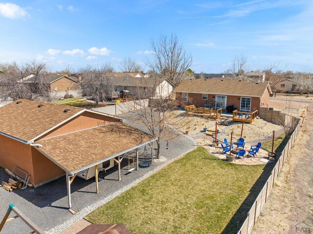 bird's eye view with a residential view