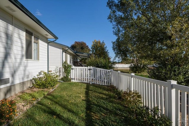 view of yard with fence