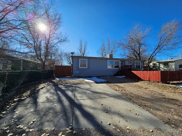 view of front of property with fence