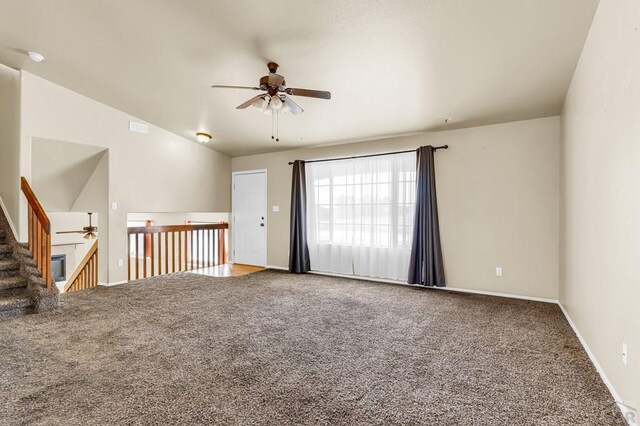 806 N Monarch Dr, Pueblo, CO 81007 - spare room with ceiling fan, carpet floors, and baseboards