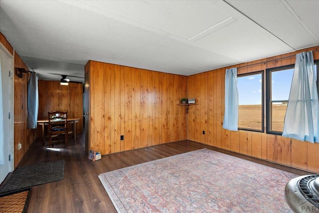37155 E Jones Rd, Yoder, CO 80864 - interior space with wood finished floors and wood walls
