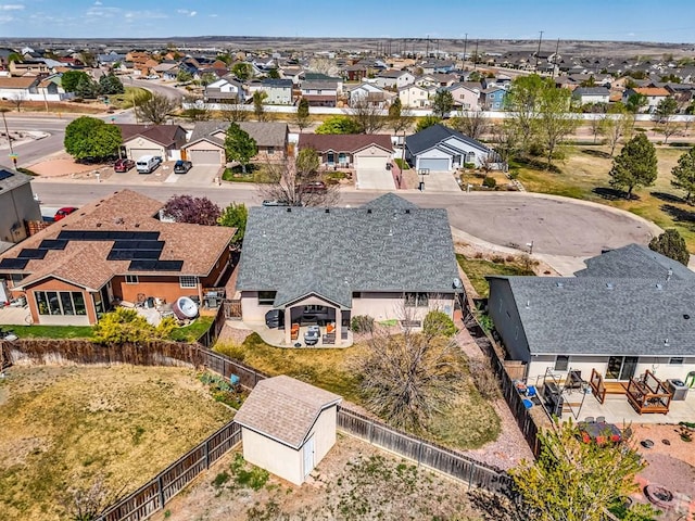 aerial view featuring a residential view