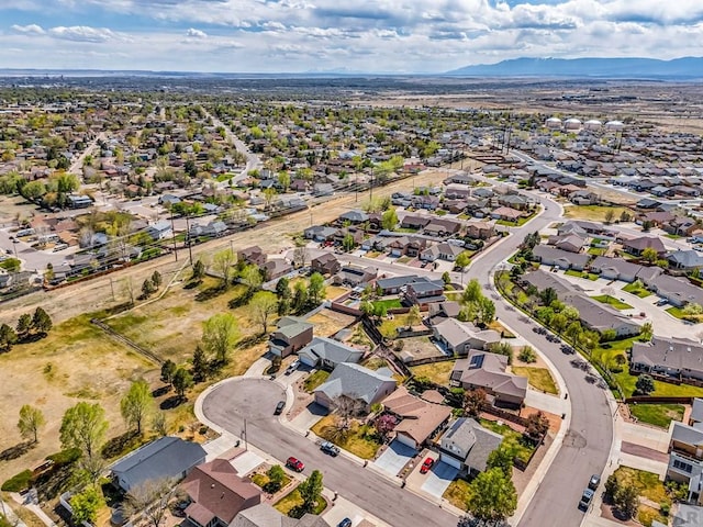 bird's eye view with a mountain view and a residential view