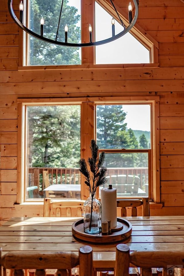 317 Parsons Rd, La Veta, CO 81055 - dining area view of wood walls