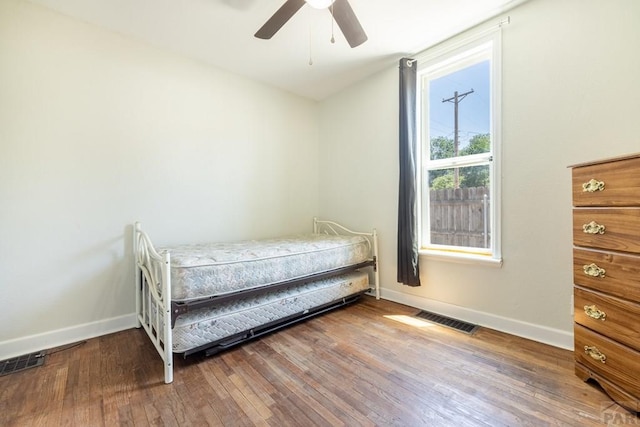 212 W Summit Ave, Pueblo, CO 81004 - bedroom with wood finished floors and a ceiling fan