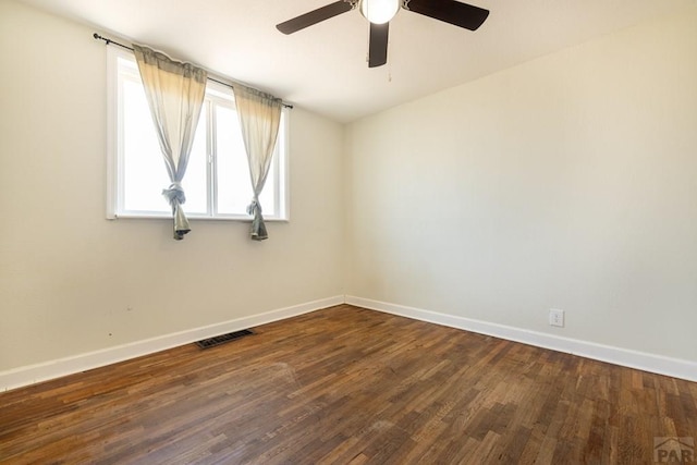 212 W Summit Ave, Pueblo, CO 81004 - unfurnished room with ceiling fan and dark wood-type flooring