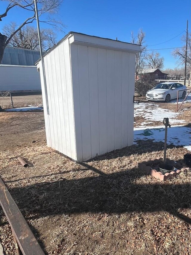 view of shed