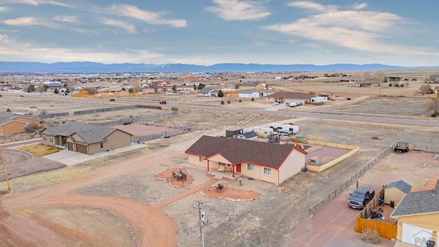 aerial view with a desert view and a mountain view