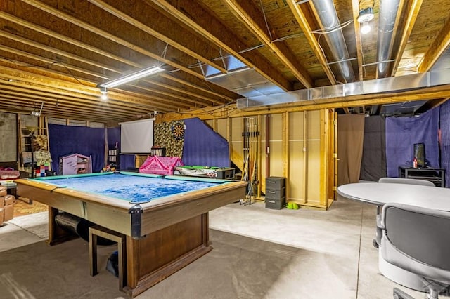 game room featuring concrete flooring and billiards