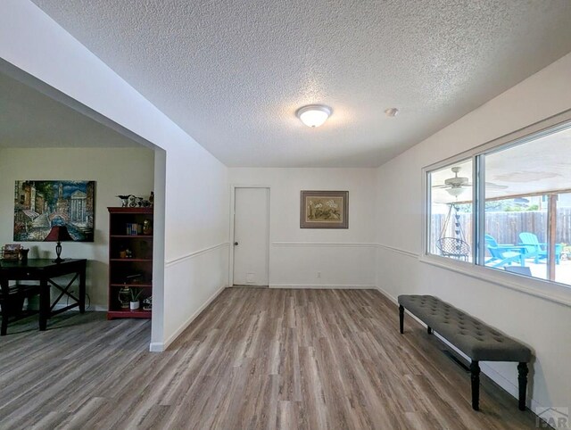 view of patio / terrace with a fenced backyard and ceiling fan