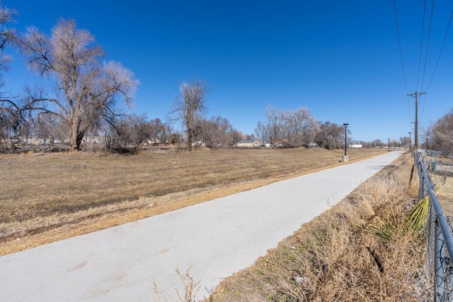 view of street featuring a rural view