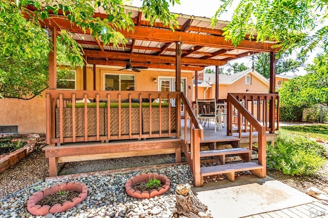 1215 Greenwood Ave, Canon City, CO 81212 - wooden terrace with a ceiling fan