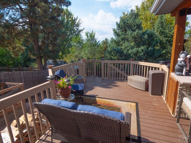 wooden deck with fence