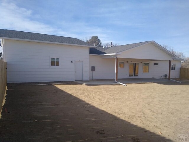 rear view of property with a patio