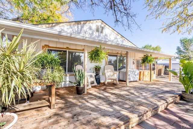 exterior space with a wooden deck