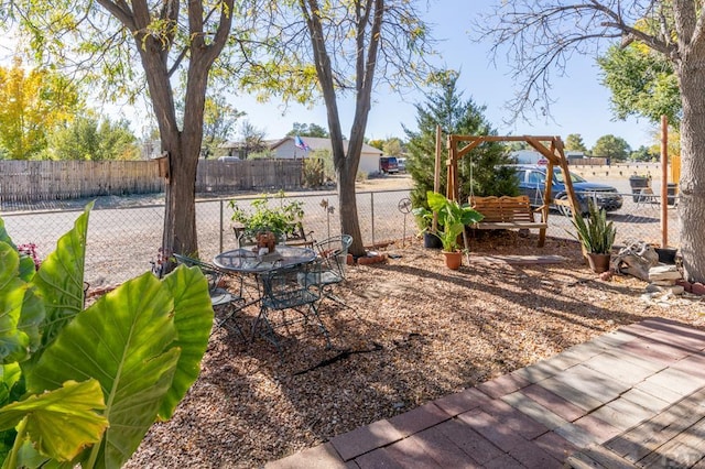 view of yard with fence