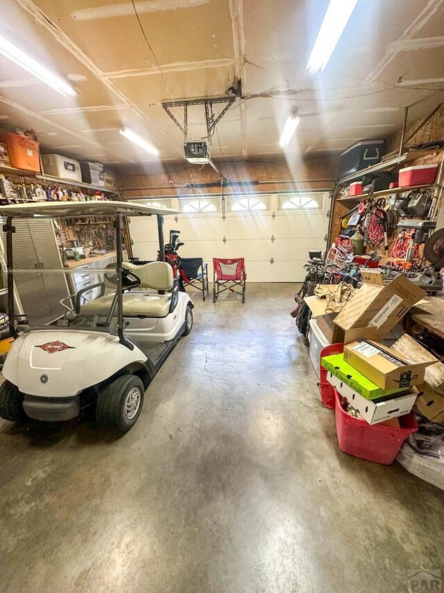 garage featuring a garage door opener