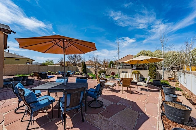 view of patio / terrace with a fenced backyard