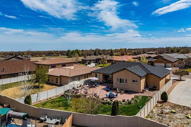 bird's eye view with a residential view
