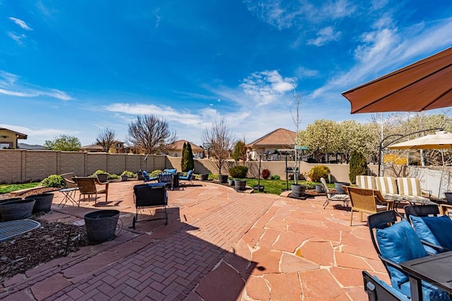 view of patio / terrace with a fenced backyard
