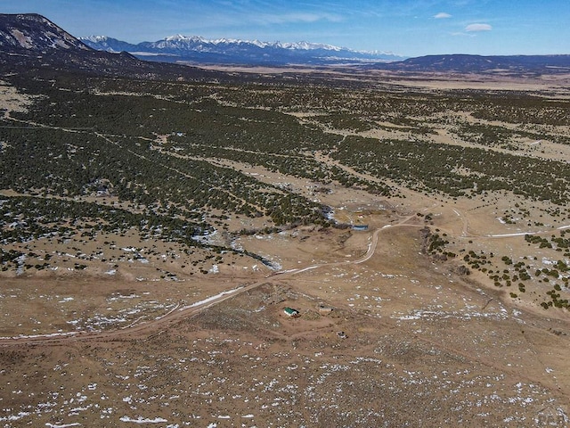 bird's eye view with a mountain view