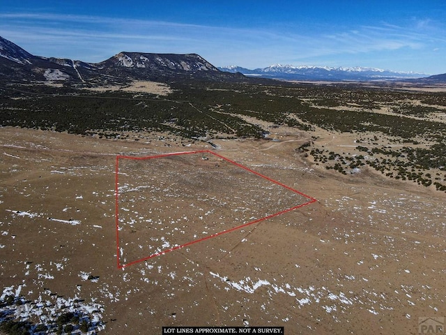 bird's eye view featuring a mountain view