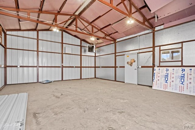 garage featuring metal wall