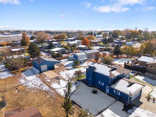 aerial view with a residential view