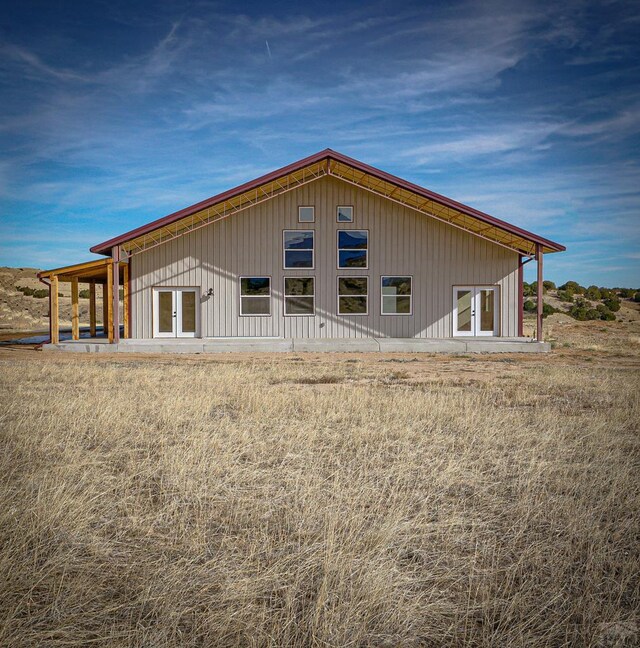 back of house with french doors